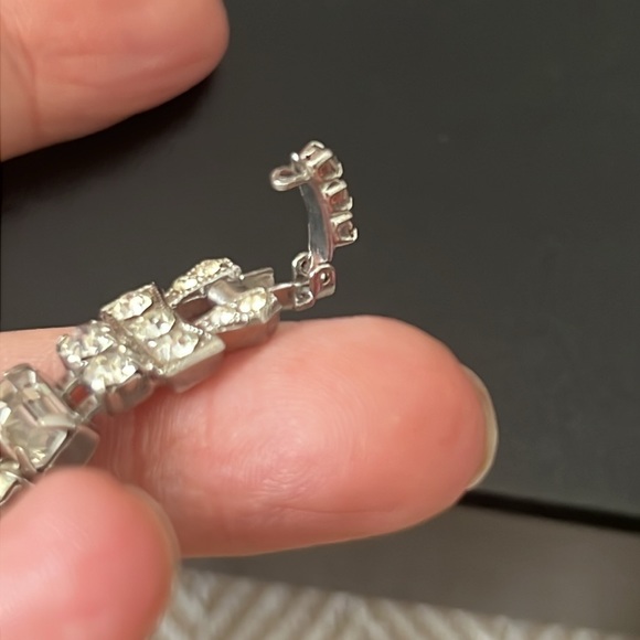 ALBERT WEISS VINTAGE CRYSTAL Art Deco Style BRACELET IN SILVER - Picture 9 of 15